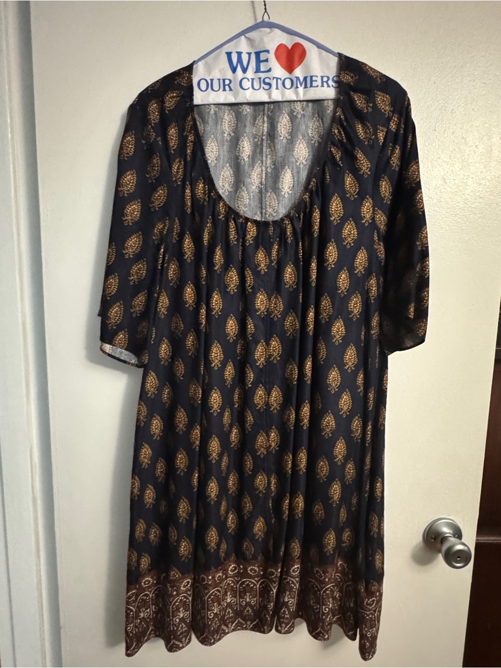 Banana Republic Viscose-Linen Scoop Neck Mini Dress - worn once.Navy blue paisle